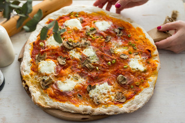 Just baked italian rustic pizza.