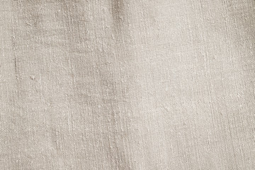 Fototapeta na wymiar Natural vintage linen coarse fabric pattern. Flax fabric texture, macro