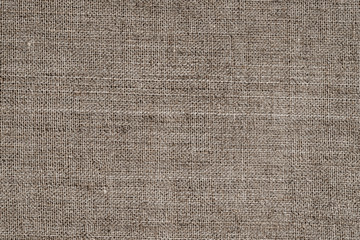 Plakat Natural vintage linen coarse fabric pattern. Flax fabric texture, macro