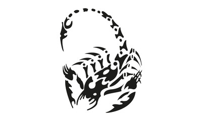 Scorpion black icon vector, tattoo