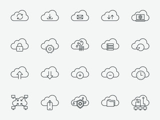 Cloud storage icon set for applications or web sites