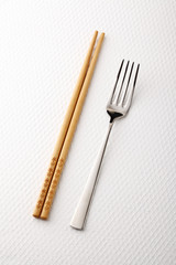 Chopsticks and fork