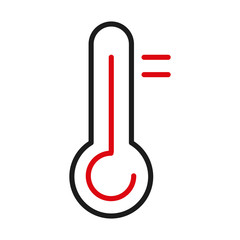 Thermometer line bicolor style icon vector design