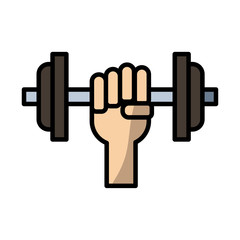 hand lifting dumbbell fill style icon
