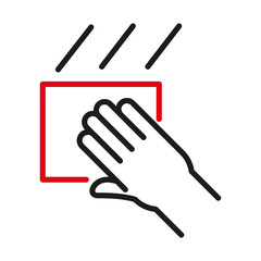 Hand with rag line bicolor style icon vector design