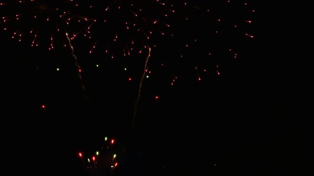 Fireworks in the night sky.