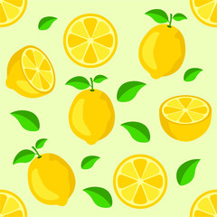 Lemon citrus repeat pattern fabric gift wrap wall texture background vector 