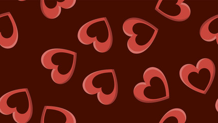 Endless seamless pattern of beautiful festive love joyful tender hearts on a white background. Vector illustration