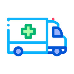 ambulance car icon vector. ambulance car sign. isolated contour symbol illustration