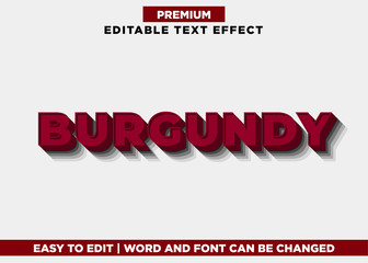 Burgundy - 3d Illustrator Text Effect font Style