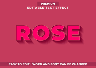 Rose - 3d Illustrator Text Effect font Style  Text Effect font Style