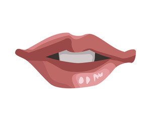 sexi mouth woman realistic icon