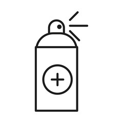Desinfectant spray with cross line style icon vector design
