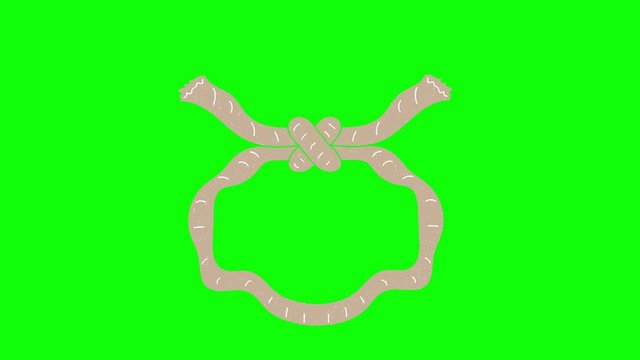 rope hand drawn animation green screen. explanatory icons for video editing