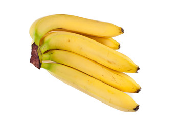 Fototapeta na wymiar Yellow banana bundle isolated on a white background.