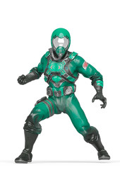 battle pilot is ready for action in white background