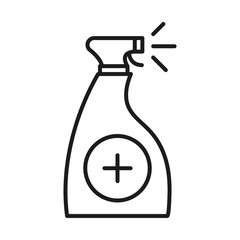 Desinfectant spray with cross line style icon vector design