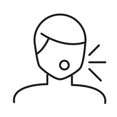 Man avatar with dry cough line style icon vector design