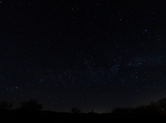 landscape of the night starry sky with the milky way