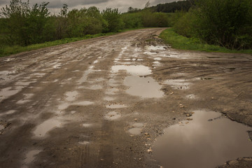 terrible roads in rural areas in the Russian Federation