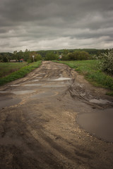 terrible roads in rural areas in the Russian Federation