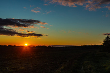evening summer sunset in the Russian countryside
