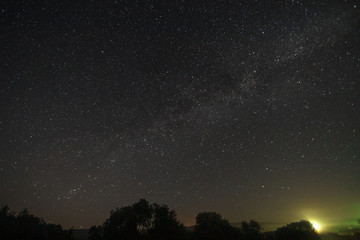 Fototapeta na wymiar landscape of the night starry sky with the milky way