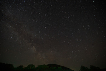 landscape of the night starry sky with the milky way