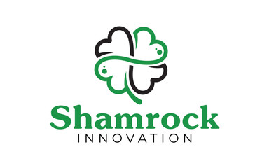 Creative Shamrock Green clover logo design