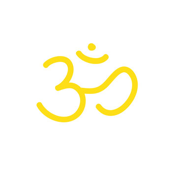 Om Sign Doodle Icon, Vector Illustration