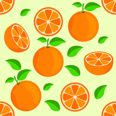 Orange citrus repeat pattern fabric gift wrap wall texture background vector