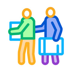 people with luggage icon vector. people with luggage sign. isolated contour symbol illustration