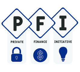 PFI - Private Finance Initiative acronym, business concep