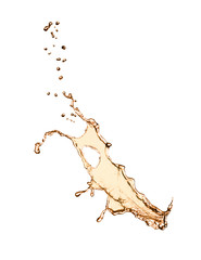 Abstract splash of expensive whiskey on white background