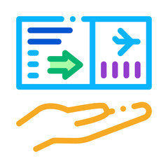 flight ticket icon vector. flight ticket sign. isolated contour symbol illustration