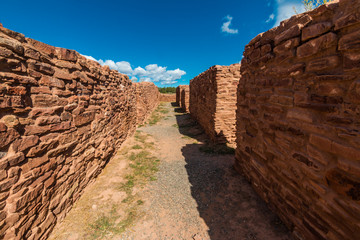 The Red Walled Convento Of Nuestra Senora de la Purisima Conceptionde Quarai, Salinas Pueblo Missions National Monument, New Mexico, USA