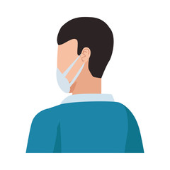 young man using medical mask character