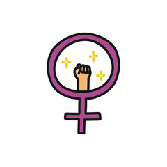 female symbol doodle icon, vector illustration