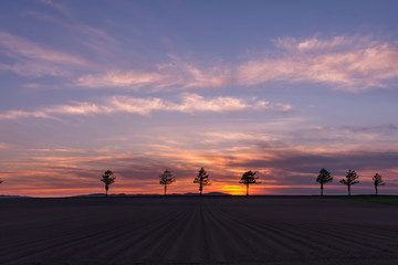 北海道美幌町の大地と夕焼け