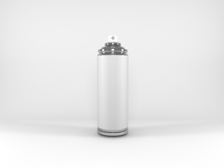 Mockup render 3D aerosol spray white 
