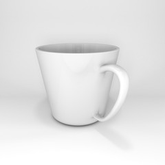 3d mock up render of cup for coffee or tea from back side view