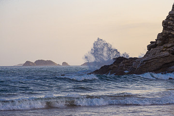 beach with high waves