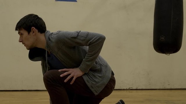 College boy man teleports and poses kung fu choreography fighting magic VFX CGI editing