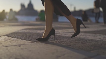 Leg shot of a fashionable woman with high heels