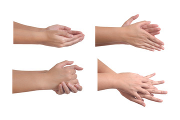 washing hands isolated on white background