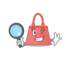 cartoon picture of women handbag Detective using tools