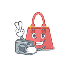 a professional photographer women handbag cartoon picture working with camera