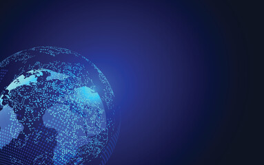 Global network connection. World map point and line composition concept of global business. Vector Illustration