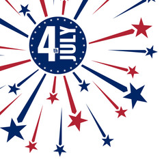 Obraz premium 4th july independence day greetings card with fireworks