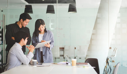 Business People Planning Strategy Analysis Office Concept Cooperation Corporate Achievement Teamwork Concept.